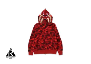 BAPE Color Camo Double Shark Full Zip Hoodie "Red" SS24