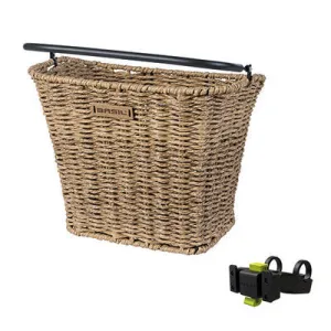 Basil - Bremen Rattan Look (KF) Basket With Handlebar Holder