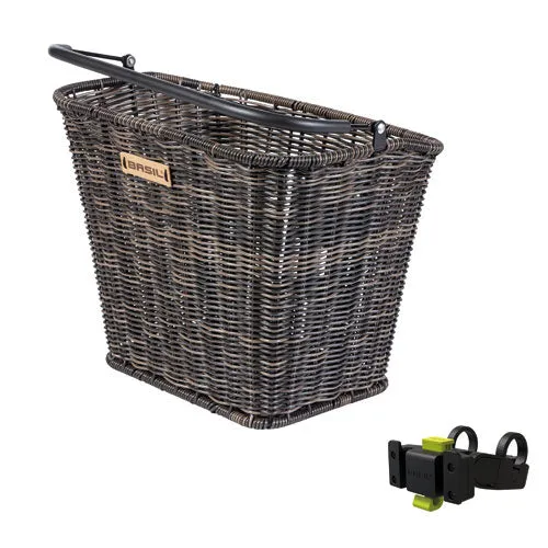 Basil - Bremen Rattan Look (KF) Basket With Handlebar Holder