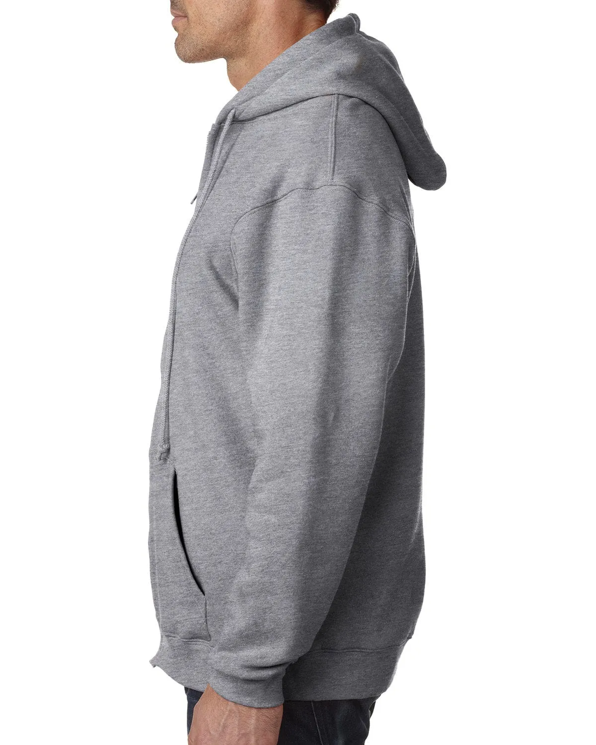 Bayside USA Made Hooded Full-Zip Fleece