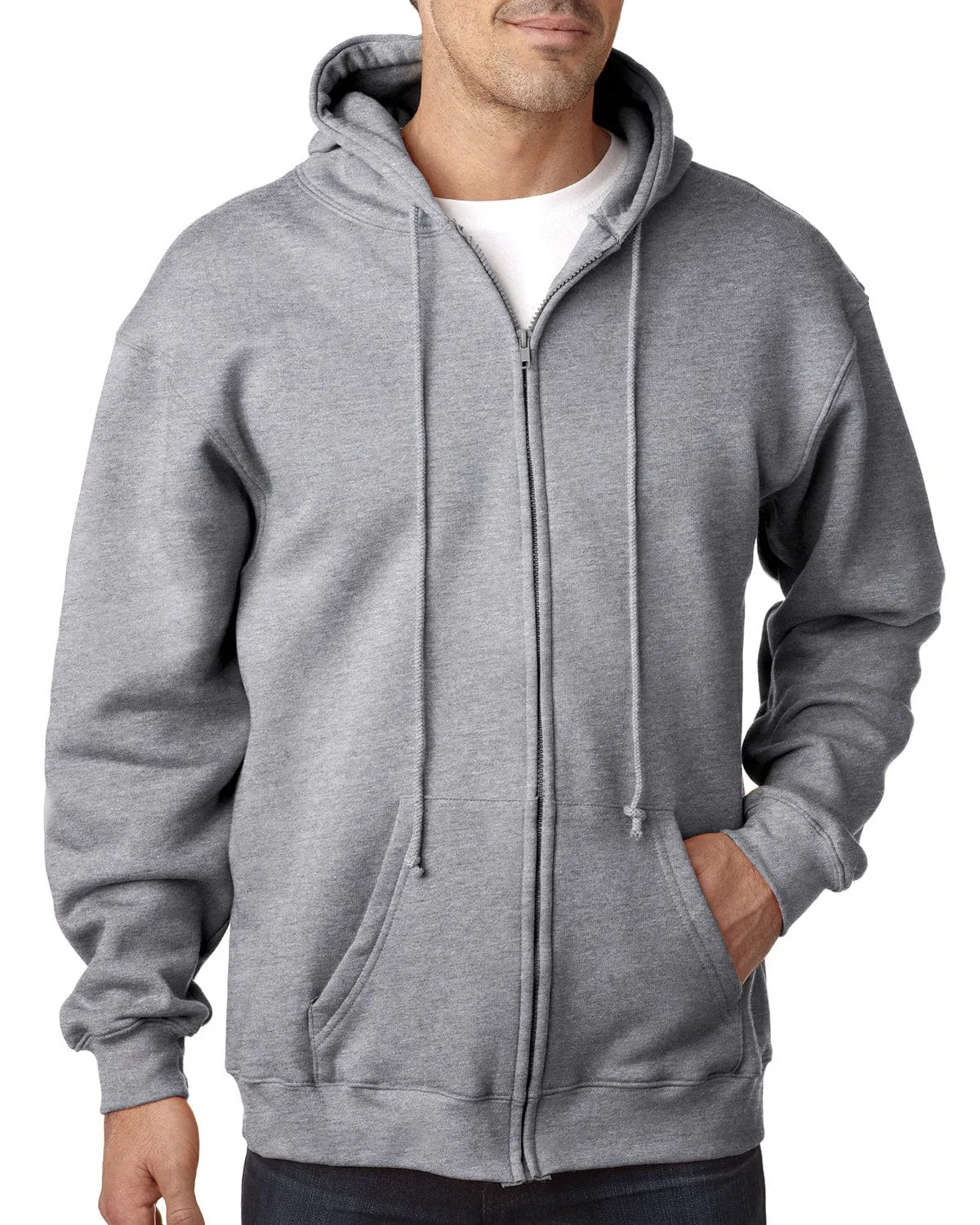 Bayside USA Made Hooded Full-Zip Fleece