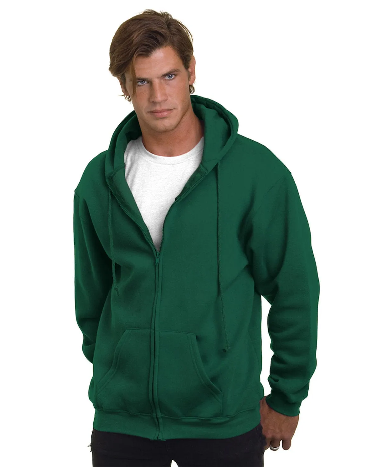Bayside USA Made Hooded Full-Zip Fleece