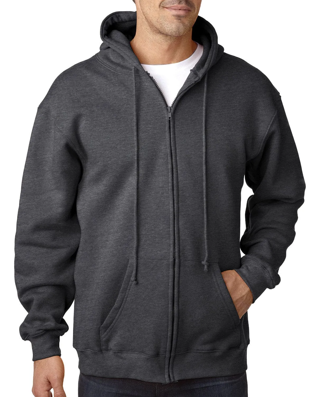 Bayside USA Made Hooded Full-Zip Fleece