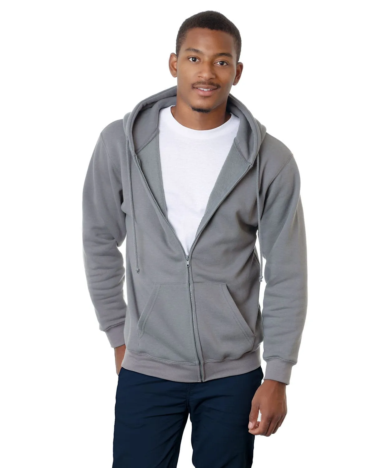 Bayside USA Made Hooded Full-Zip Fleece
