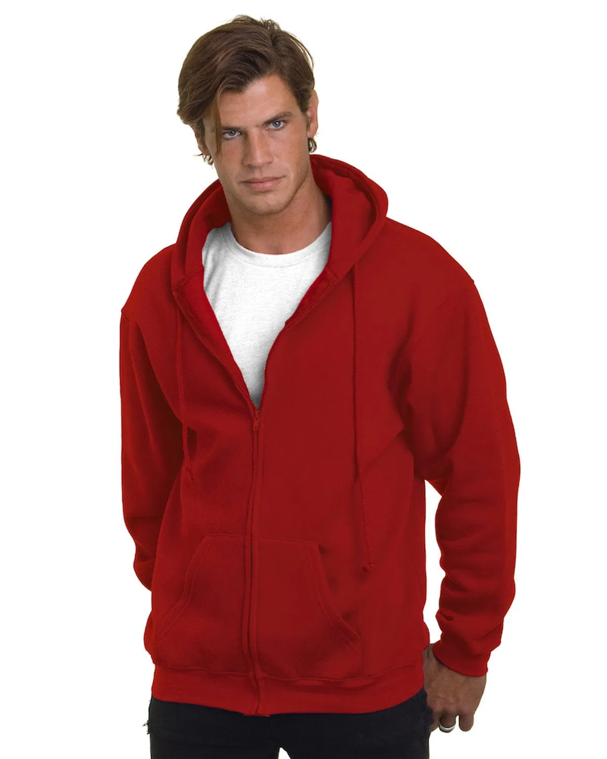 Bayside USA Made Hooded Full-Zip Fleece