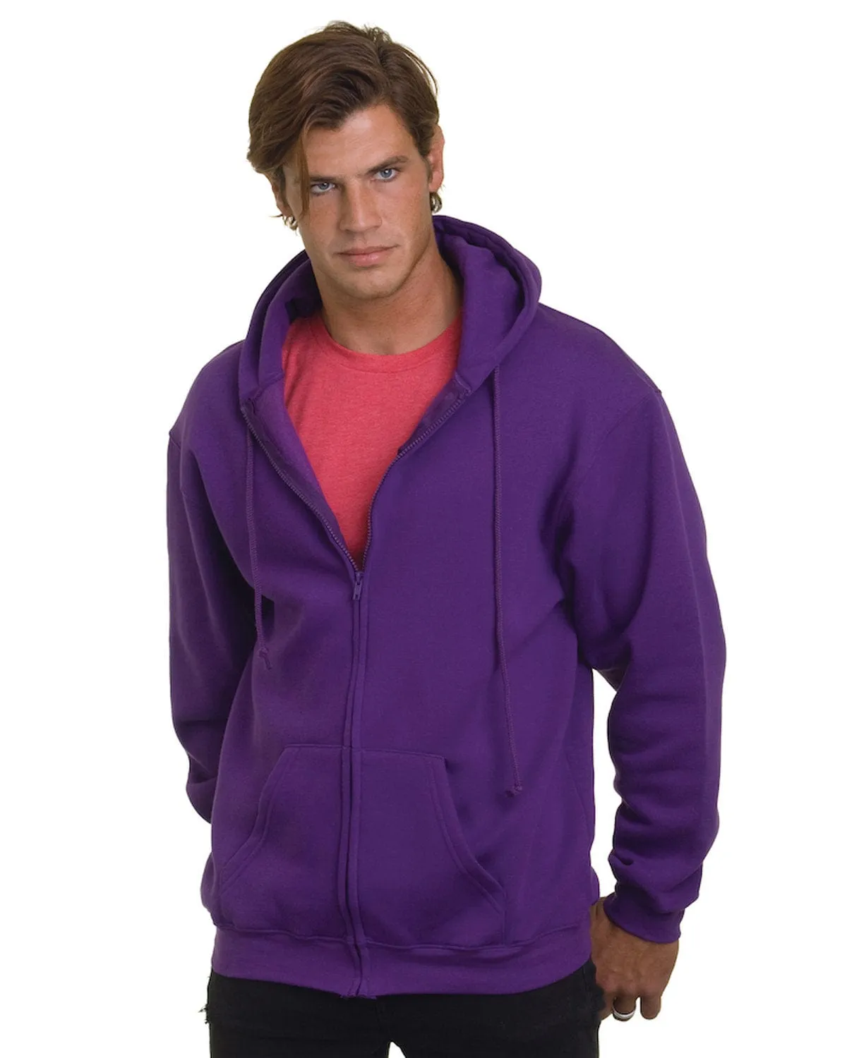 Bayside USA Made Hooded Full-Zip Fleece