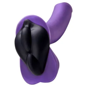 B.Cush Textured Universal Dildo Base for Harness Play - Black