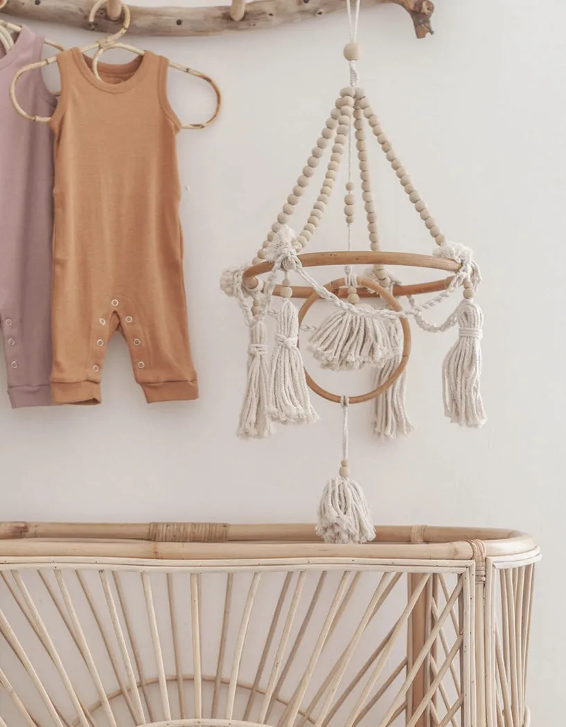 Beaded Natural Baby Mobile