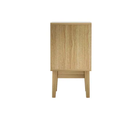 Bedside Tables Rattan Drawers Side Table Nightstand Storage Cabinet Wood