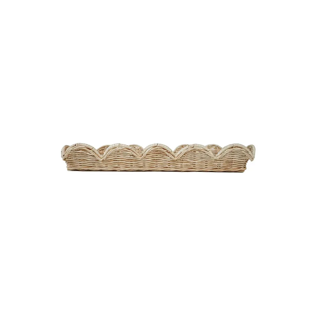 Belle Scalloped Edge Rattan Tray
