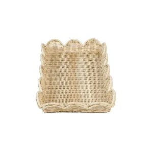 Belle Scalloped Edge Rattan Tray