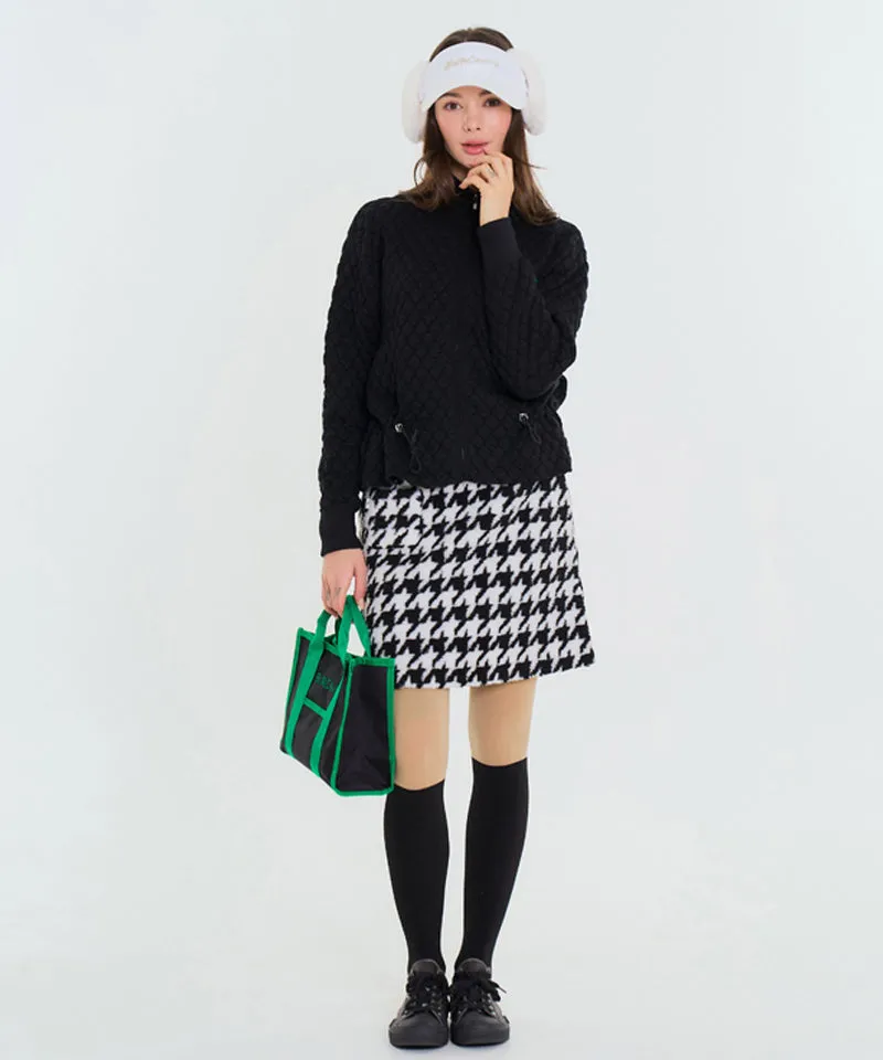 BENECIA 12 Diamond Embossed Knit Zip-Up - Black