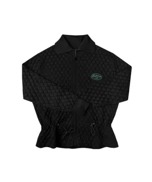 BENECIA 12 Diamond Embossed Knit Zip-Up - Black