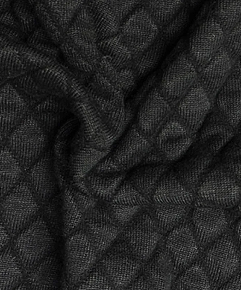 BENECIA 12 Diamond Embossed Knit Zip-Up - Black