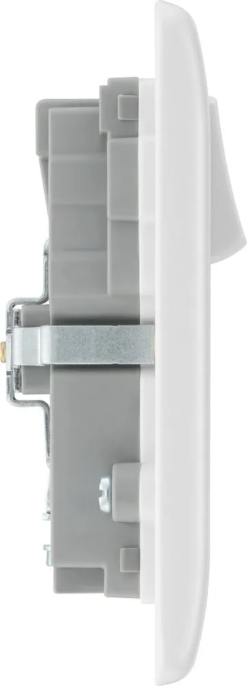 BG 822UAC45 White Round Edge 13A Double Switched Power Socket   USB A C (45W)