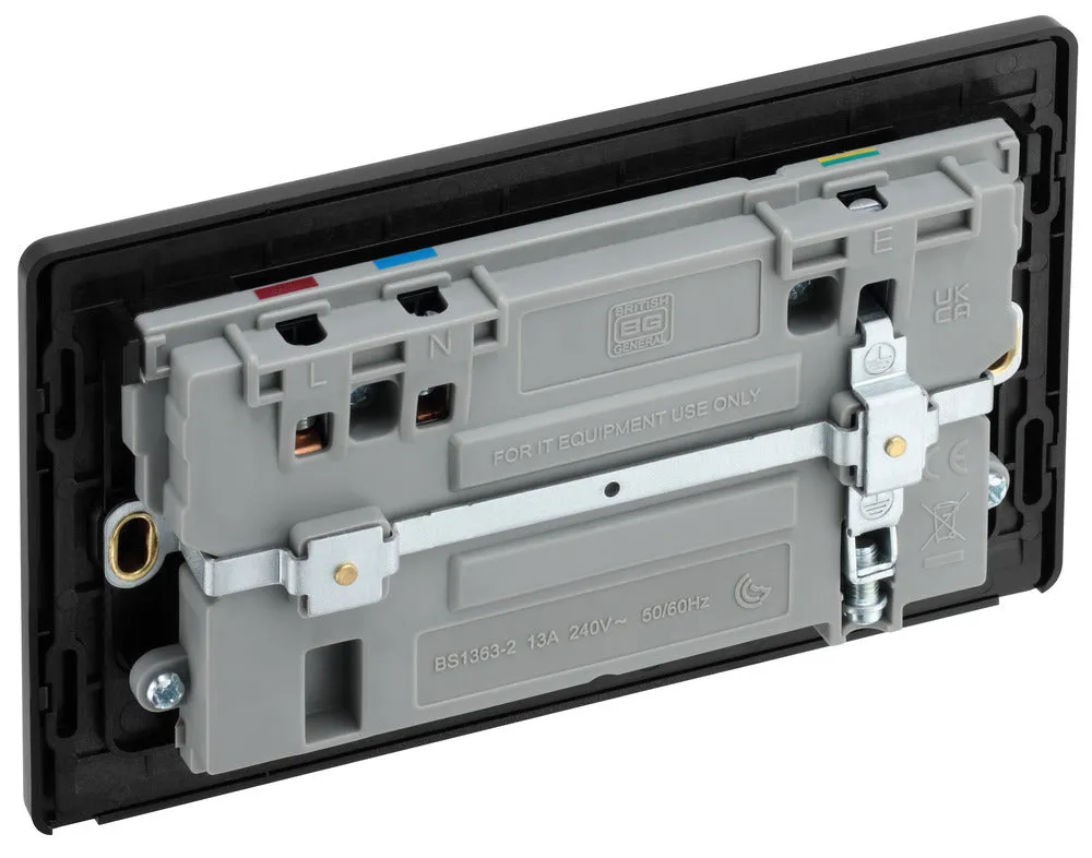 BG Evolve PCDMG22UAC45B 13A Double Switched Power Socket   USB A C (45W) - Matt Grey (Black)