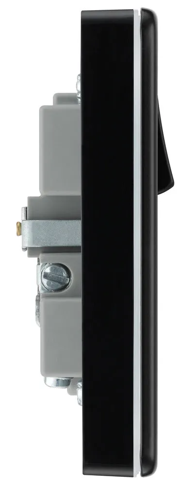 BG FFB21UAC18B Flatplate Screwless 13A Single Switched Power Socket   USB A C (18W) - Matt Black   Black Insert