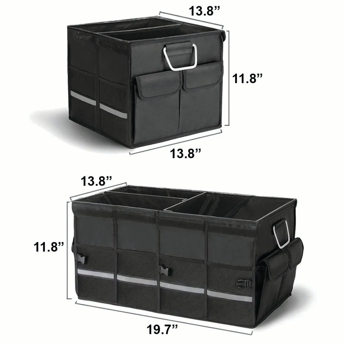 Big Trunk Organizer, Cargo Organizer SUV Trunk Storage Waterproof Collapsible Durable Multi Compartments MS12994