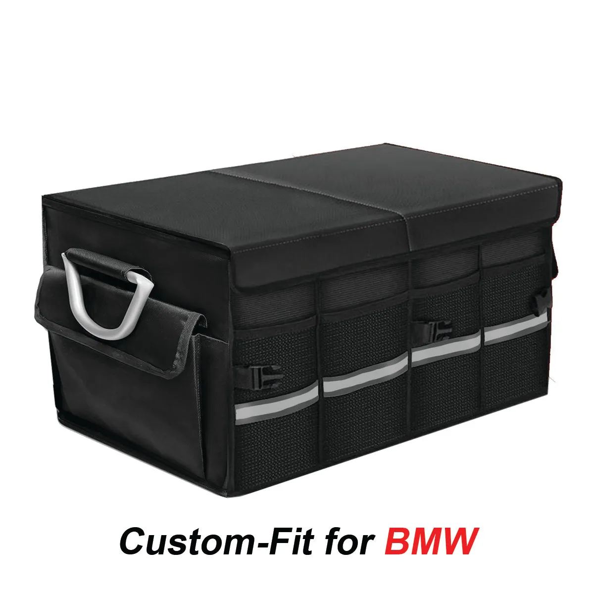 Big Trunk Organizer, Custom-Fit For Car, Cargo Organizer SUV Trunk Storage Waterproof Collapsible Durable Multi Compartments WaKX253