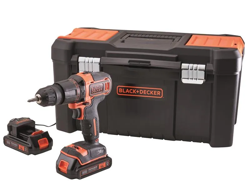 BLACK   DECKER BCD700S2KA Combi Drill 18V 2 x 1.5Ah Li-ion