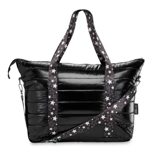 Black Puffer Tote w/Midnight Strap