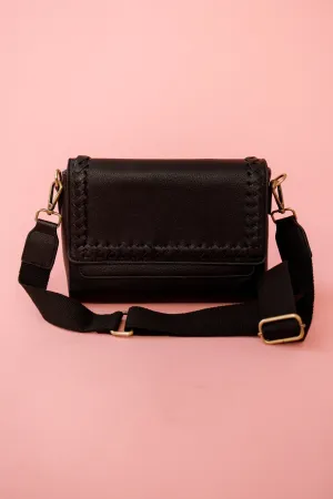 Black Stitched Crossbody