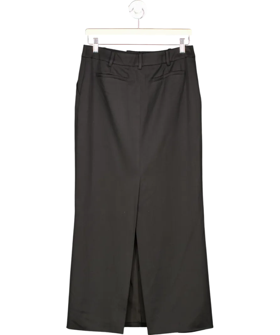 BOA Black Double Waistband Relaxed Maxi Skirt UK S
