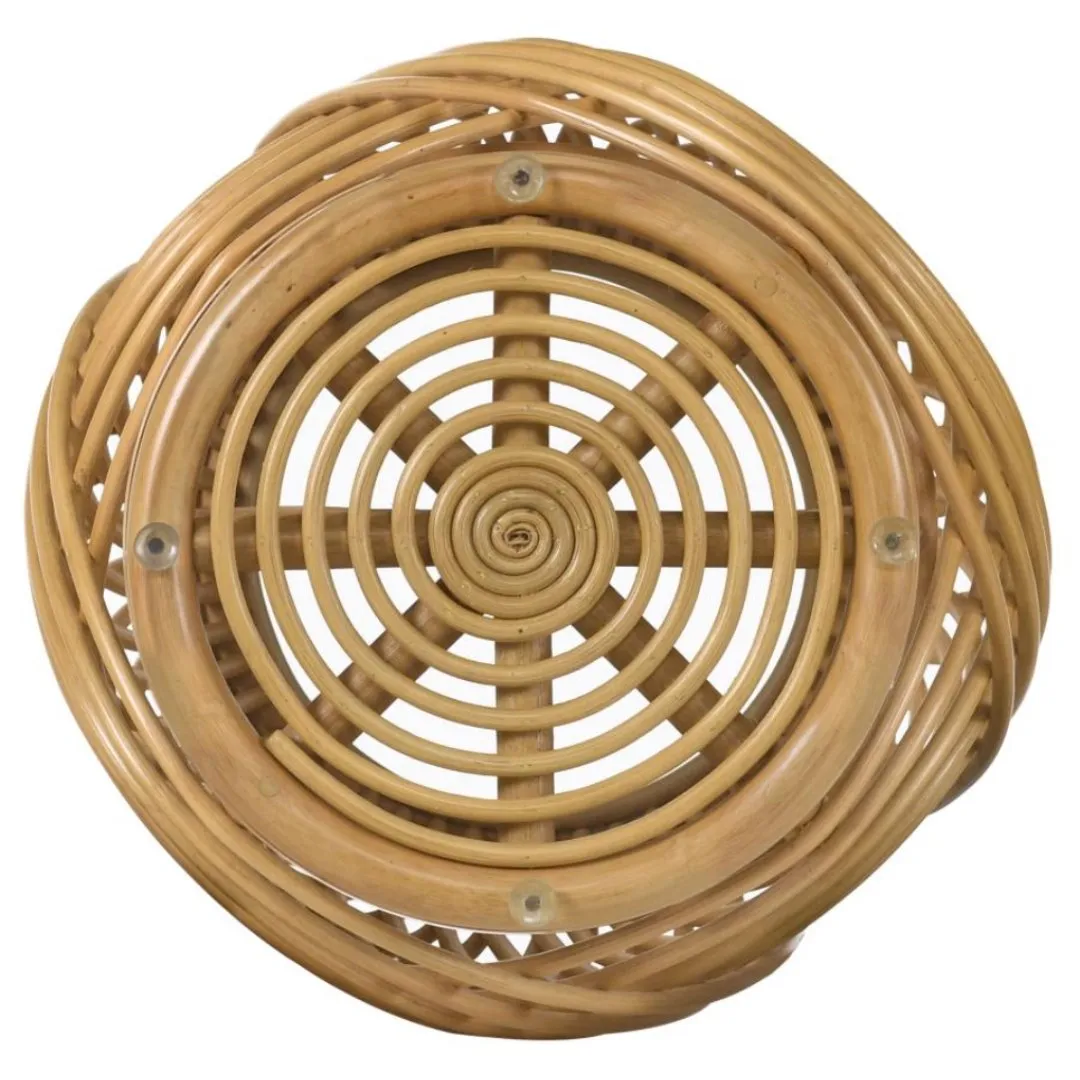 Boho Rattan Side Table in Natural