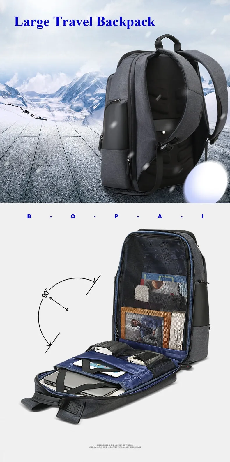 BOPAI™ Anti-Theft 17 inch Laptop Travel Backpack (USB Port)-A0006