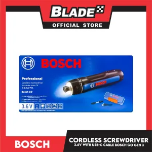 Bosch Go Professional Cordless Screwdriver 3.6V