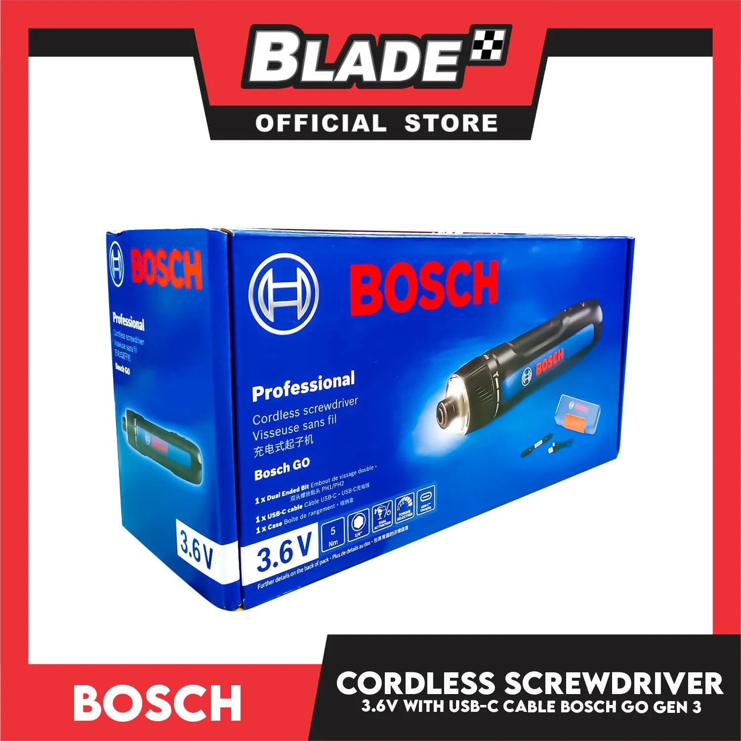 Bosch Go Professional Cordless Screwdriver 3.6V
