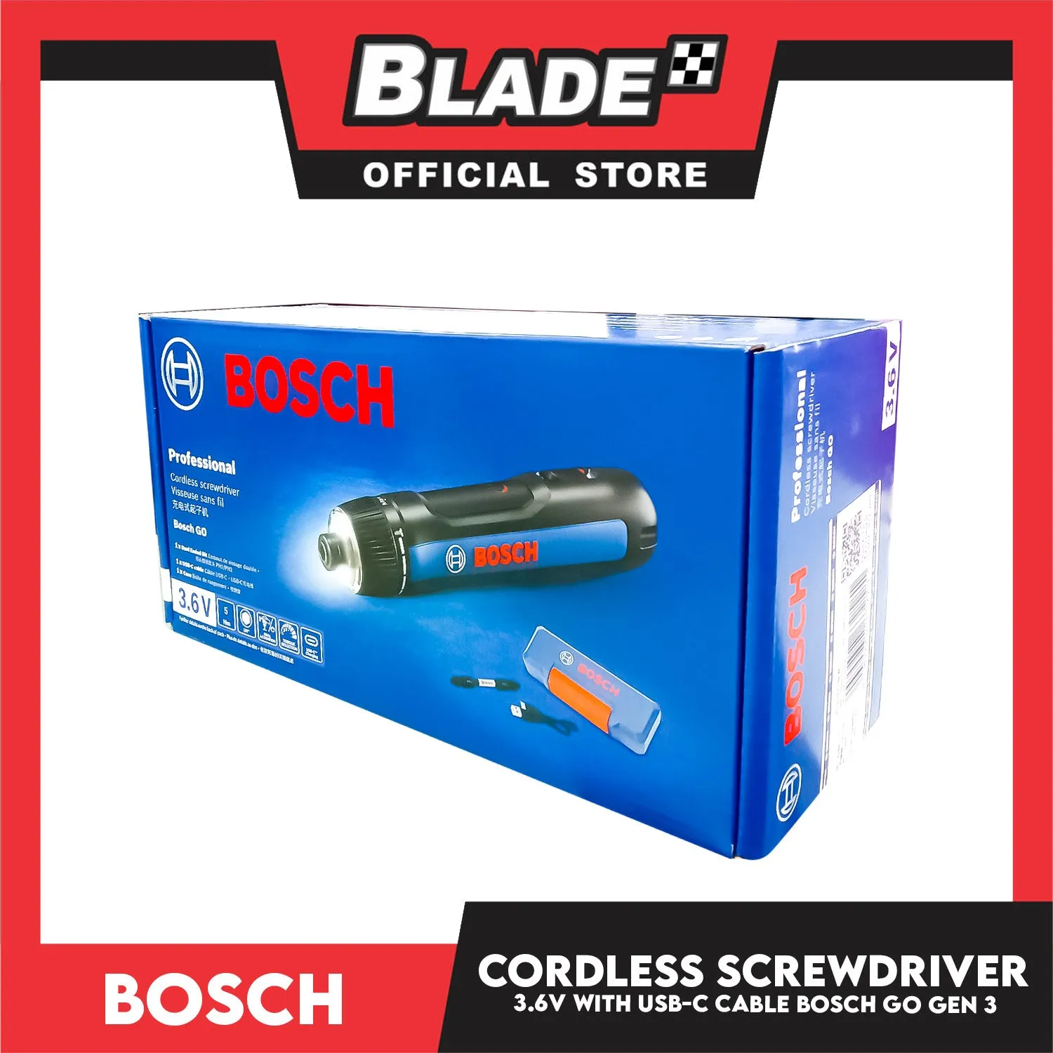 Bosch Go Professional Cordless Screwdriver 3.6V