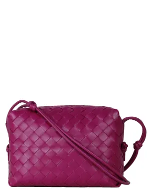 Bottega Veneta Raspberry Intrecciato Loop Crossbody Bag
