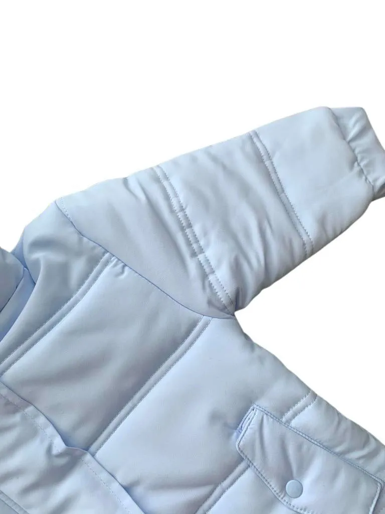 Boys Pale Blue Hooded Jacket