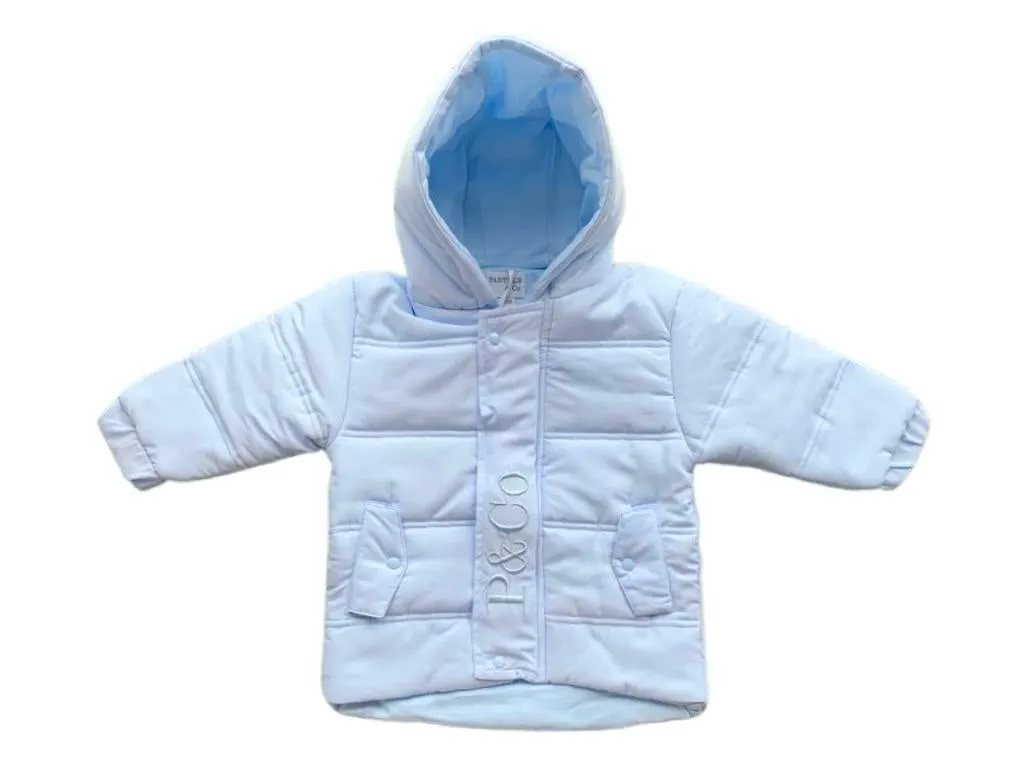 Boys Pale Blue Hooded Jacket