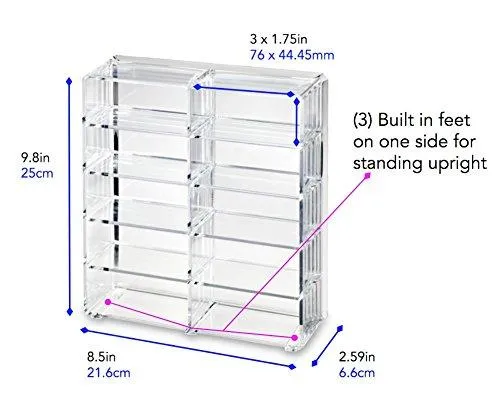 Brand new no box! By Alegory Acrylic Makeup Organizer | 10 Space Beauty Storage Designed To Stand Or Lay Flat! Retails $84 