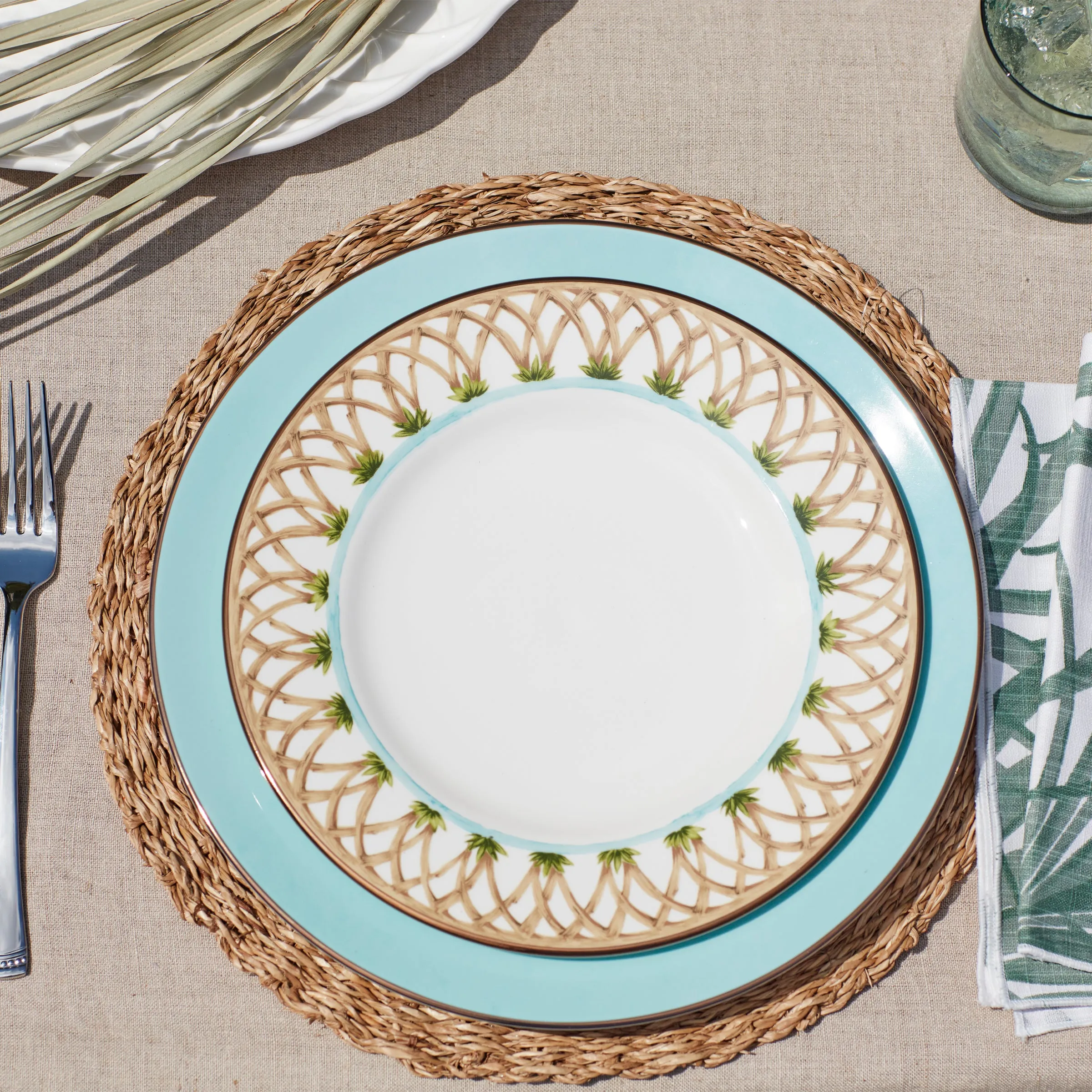 British Colonial Bamboo Accent Plate