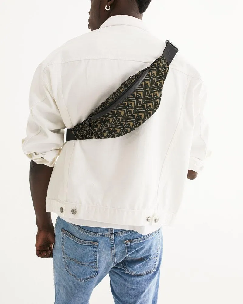 Brown Bogolan African Print Crossbody Sling Bag