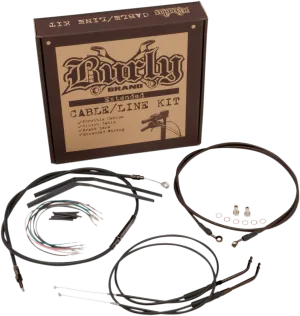 Burly Brand B30-1124 Extended Cable/Brake Line Kit for 14in. Ape Handlebars - Black
