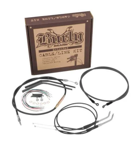 Burly Brand B30-1124 Extended Cable/Brake Line Kit for 14in. Ape Handlebars - Black