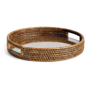 Burma Rattan Round Serving Tray