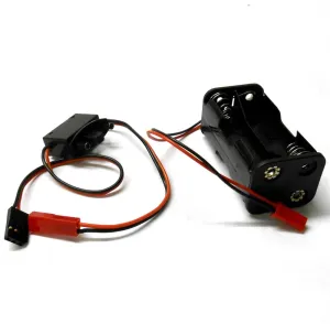 C1202-7C6005B RC Battery Holder Case Box Pack 4 AA JST 2 Pin to Futaba Switch
