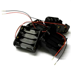 C1208-1V2 RC Battery Holder Case Box Pack 8 AA No Connector End Bag of 4