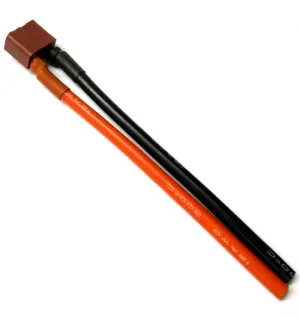 C9005F-12-10 Female T-Plug with 12 AWG Battery Silicone Wire 10cm