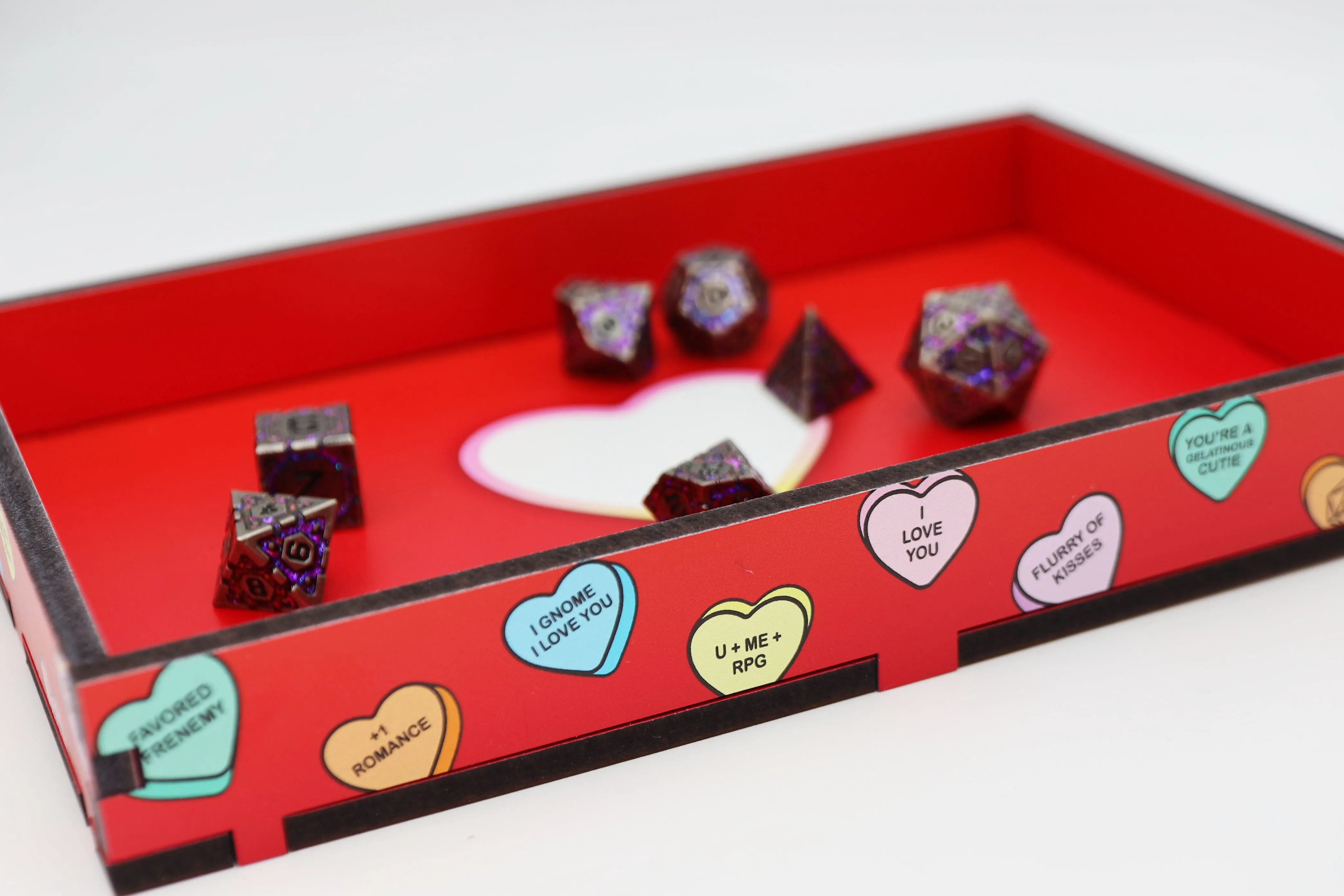 Candy Hearts Chromatic Dice Tray