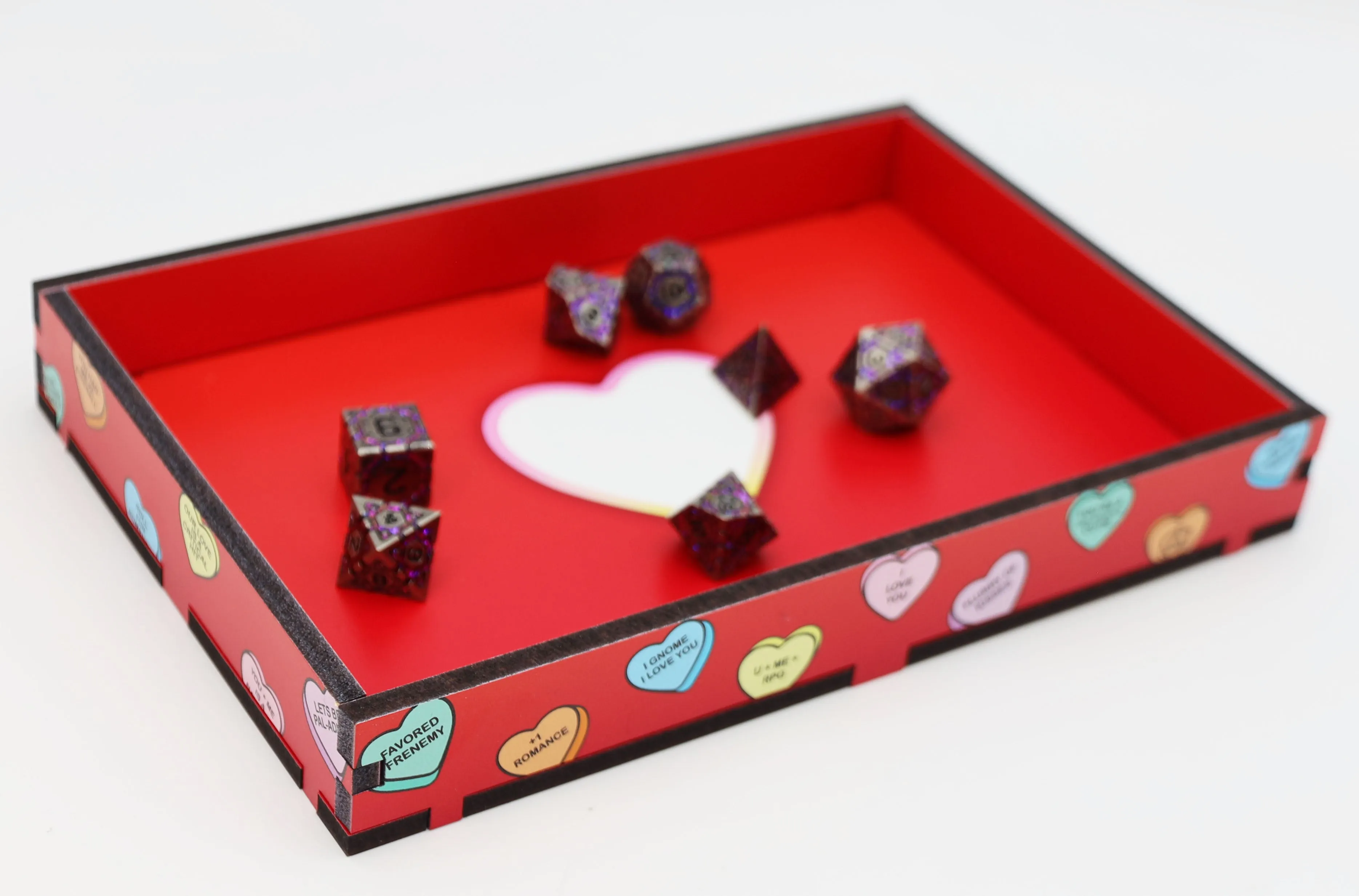 Candy Hearts Chromatic Dice Tray