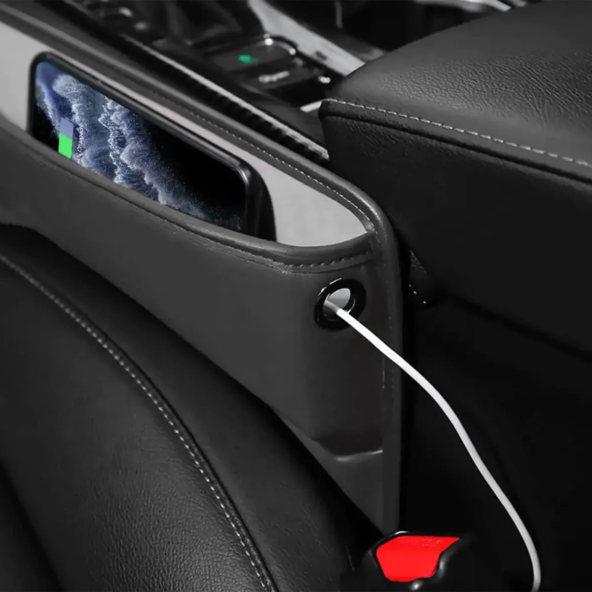 Car Seat Gap Filler Organizer, Custom-Fit For Car, Multifunctional PU Leather Console Side Pocket Organizer for Cellphones, Cards, Wallets, Keys WAAC226