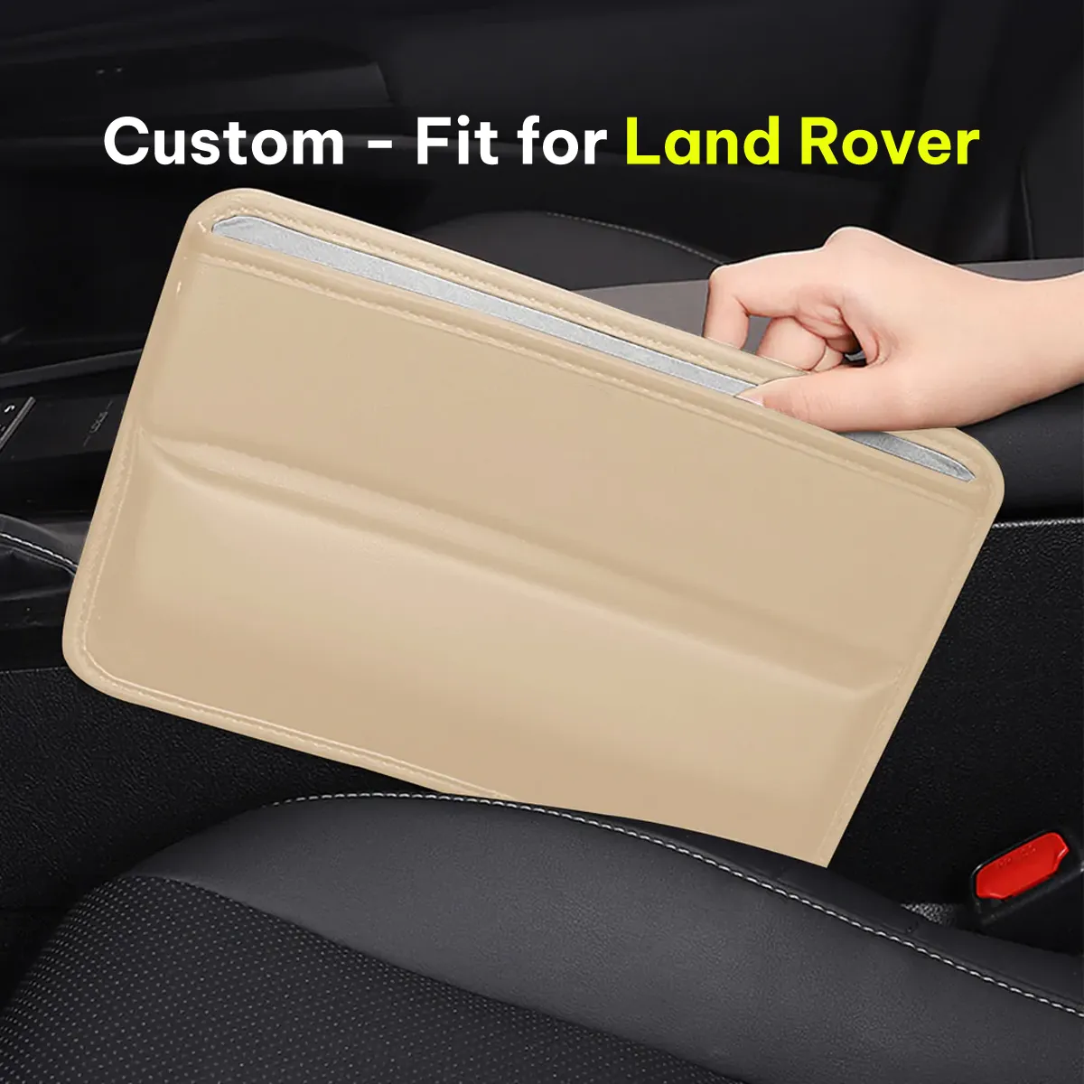 Car Seat Gap Filler Organizer, Custom-Fit For Car, Multifunctional PU Leather Console Side Pocket Organizer for Cellphones, Cards, Wallets, Keys WALR226