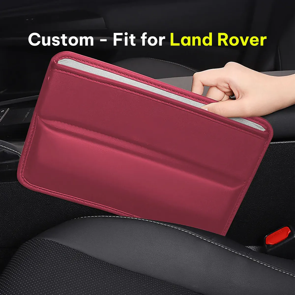 Car Seat Gap Filler Organizer, Custom-Fit For Car, Multifunctional PU Leather Console Side Pocket Organizer for Cellphones, Cards, Wallets, Keys WALR226