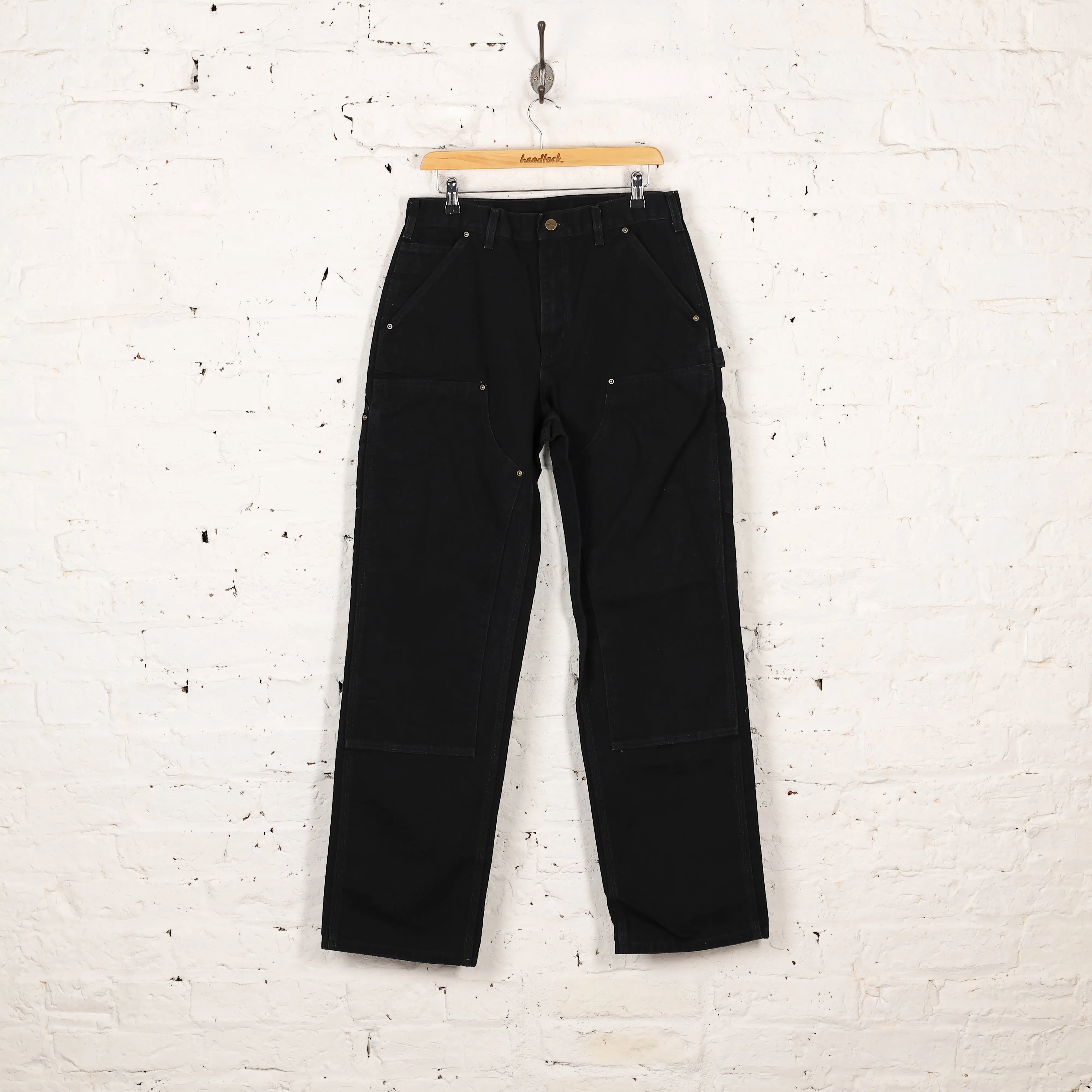 Carhartt Double Knee Dungaree Fit Work Pants - Black - M